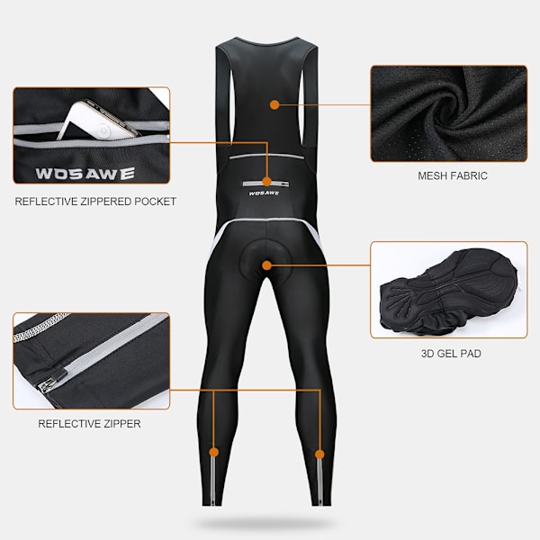 Bib Cykelbyxor Höst Vinter Gelvaddering 3D Vadderade MTB Cykeltights