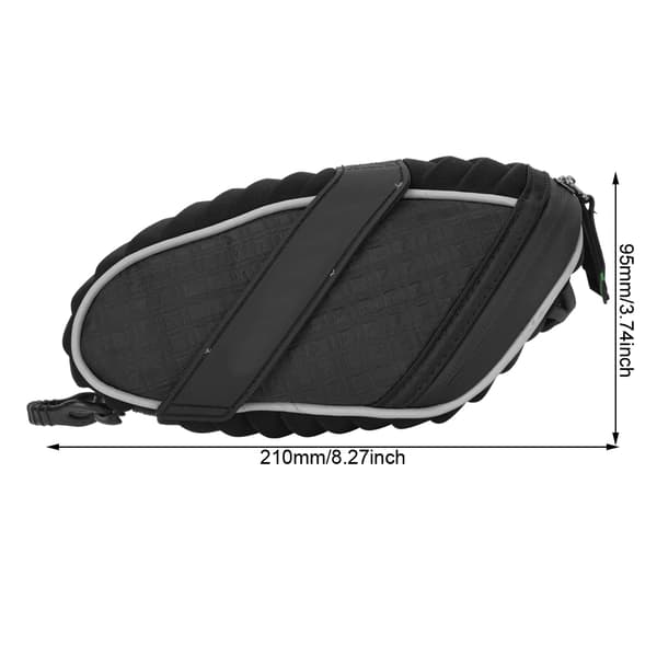 Bag til cykel, polyesterfiber med reflekterende tape, opbevaringsorganisator, sort