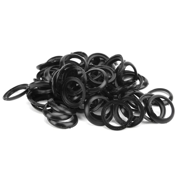 60 stk. silikone fiskestang ring håndguide 15 mm sort fisketilbehør