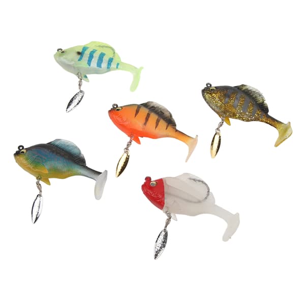 5 stk. bløde fiskelokker til bas 18g 8cm Paddle Tail Swimbaits med spinner kunstige agn