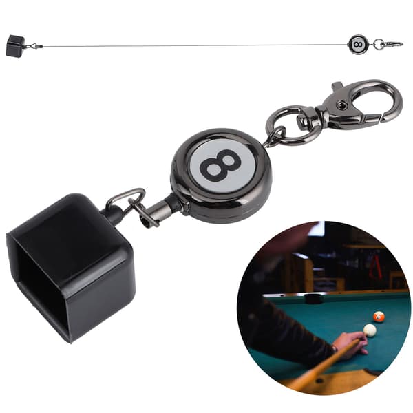 Teleskopisk Billardkøholder med Bælteclips til Kridt, Tilbehør til Pool- og Snookerbord