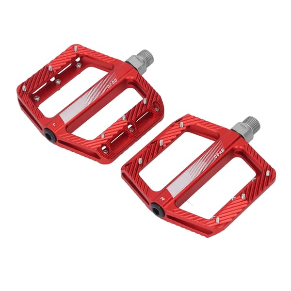 1 par lette sykkelpedaler i aluminiumslegering, sklisikre, utvidede, universelle, røde