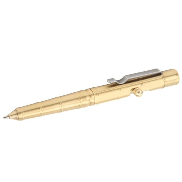 Solid messing skruemekanisme lomme EDC-penn med klips for signatur og daglig bruk, messingfarge