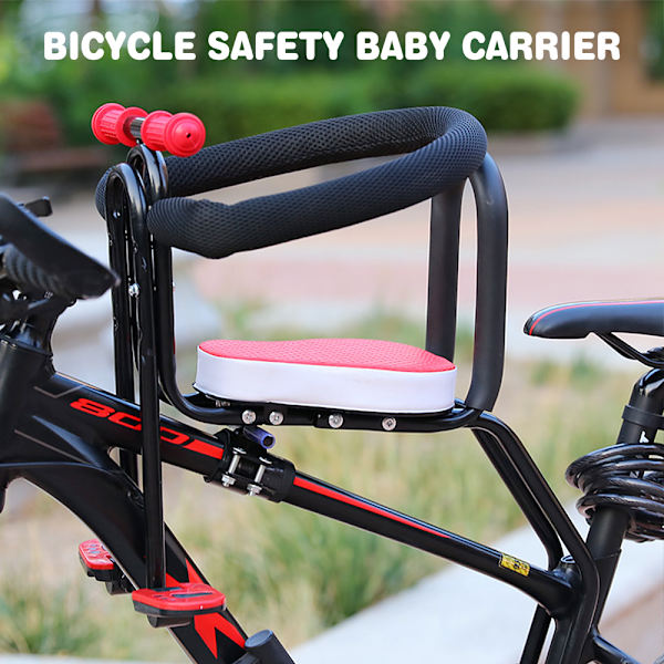 Främre cykelsits för barn 1-3 år (max 35 kg) med pedaler och fällbart stöd