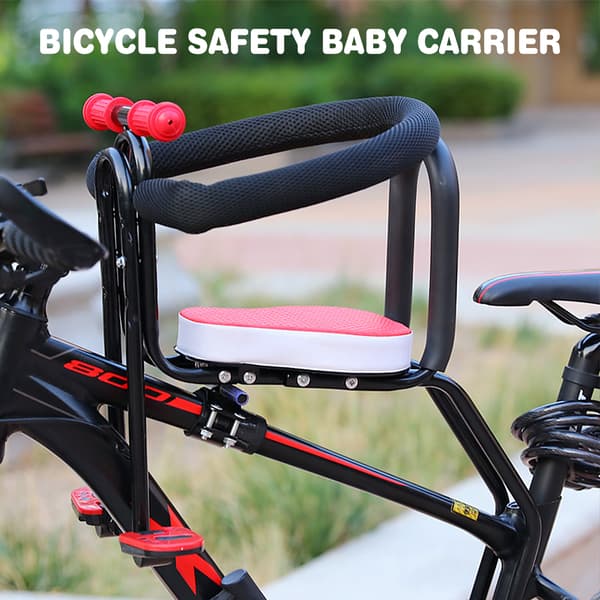 Frontcykelsæde til børn 1-3 år (maks. 35 kg) med pedaler og foldbar støtte