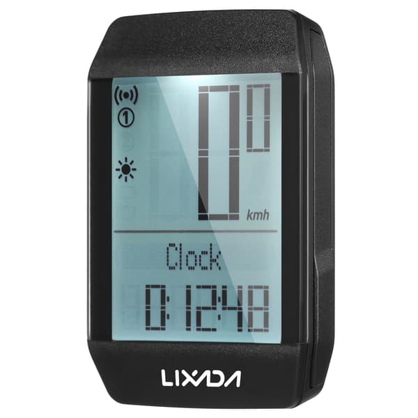 Lixada Trådløs Cykelcomputer IPX6 Speedometer Kilometertæller med LED Baggrundsbelysning 6 Sprog