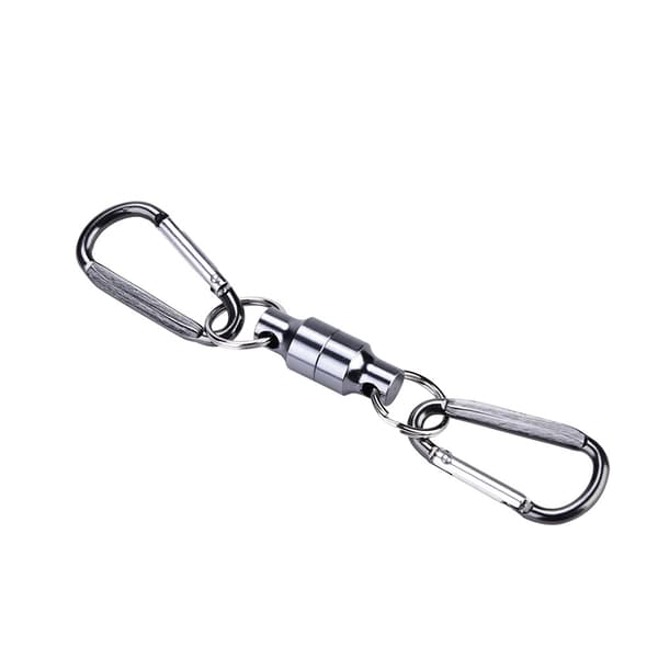 Magnetisk spænde til fiskeri med net, udløserclips, ophæng, rustfrit stål, dobbelt, sølv