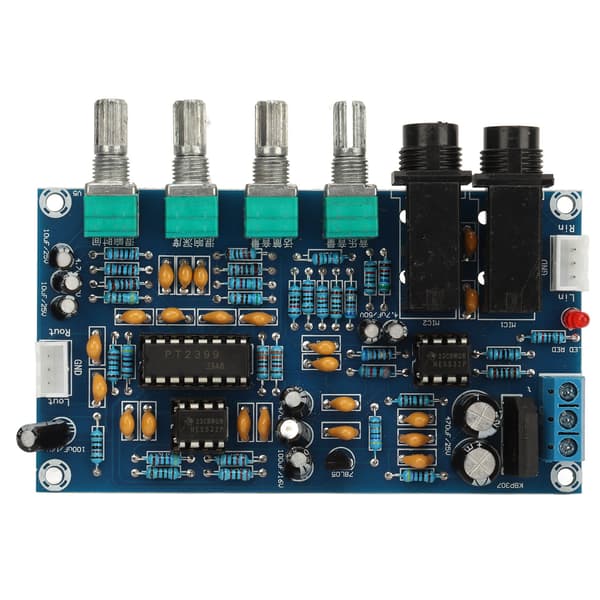 Mikrofonklangbrett med PT2399-brikke, klangmodul PCB, 12V AC dobbel