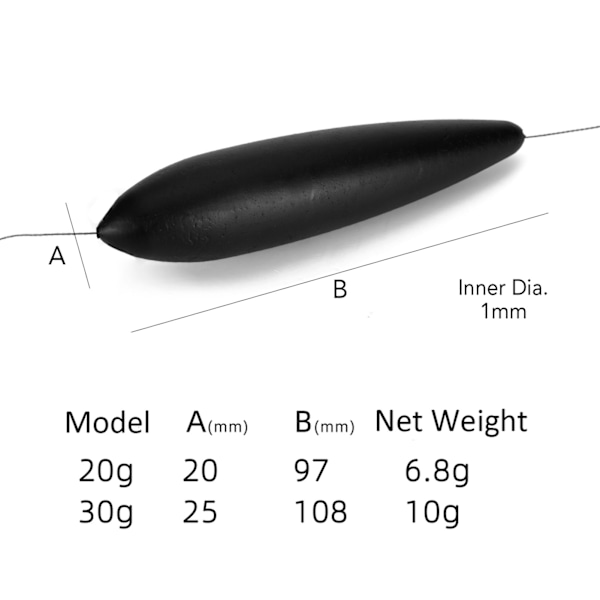 Inline EVA-kelluke kellolla monnin kalastukseen 20g/30g kalastustarvikkeet