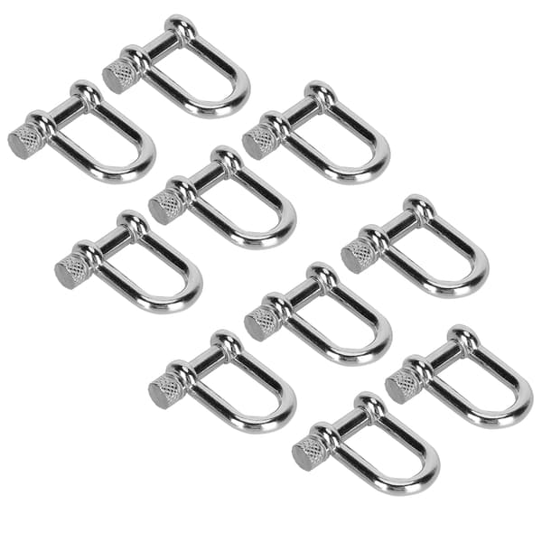 10 stk. U-krok D-ringlås i sinklegering for Paracord-armbånd, rundt hode