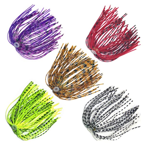 5 st 13 cm silikonjiggkjolar fiskedrag för spinnerbaits buzzbaits med glitterflingor