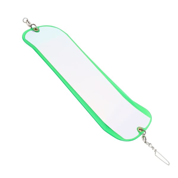 Dobbel Lysende Fiskeflasher ABS 28cm for Havfiske Trolling Tilbehør Transparent Grønn