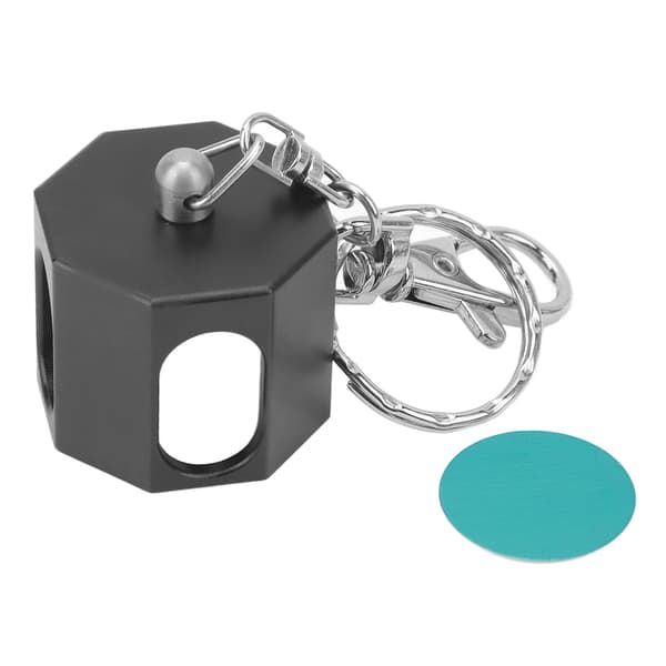 Sort billardkridtholder i aluminiumslegering med magnetisk lukning til billardkø og nem transport