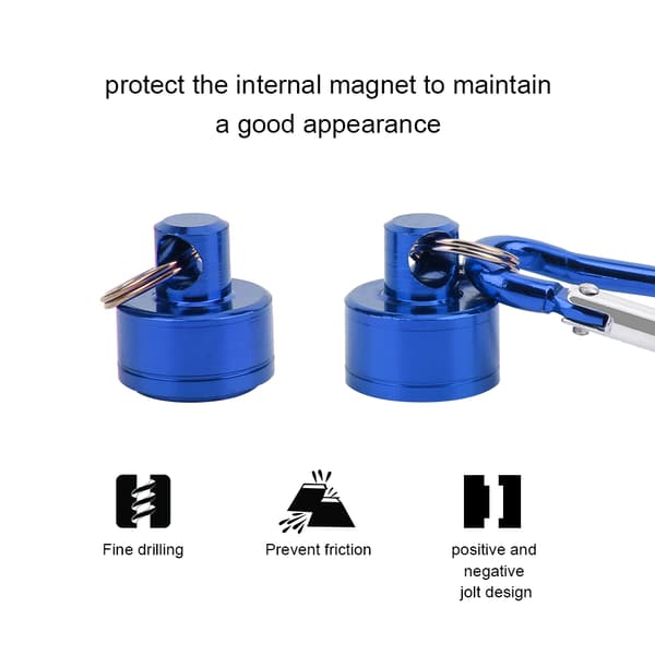 Bærbar stærk magnetriffel til fiskeri, bjergbestigning og tilbehør med blå aluminiumslegering