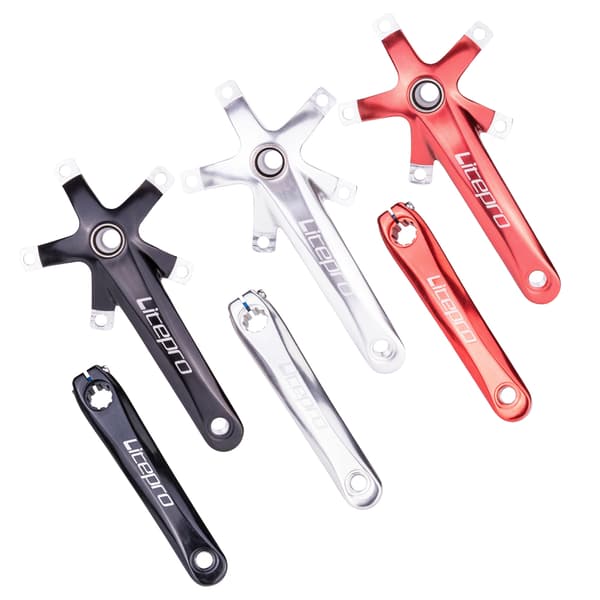 Fällbar cykellager, aluminium, 170 mm BCD, 130 mm elliptiska tänder, korrosionsbeständig