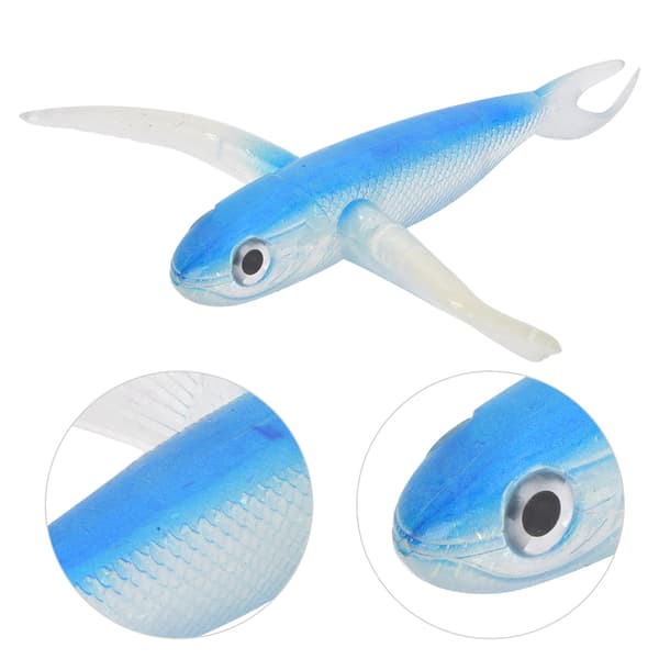 Kunstig fiskesluk myk agn simulert flyvefisk 6,7 tommer PVC med blå boks