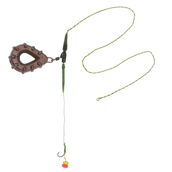 3-pack inline karpfiskeutrustning med vikt, gummi, trasselfri slang och kulled