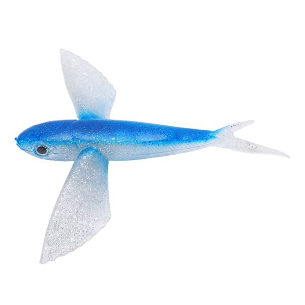 Kunstig flyvefisk-agn, myk silikon, for saltvanns- og båtfiske (blå)