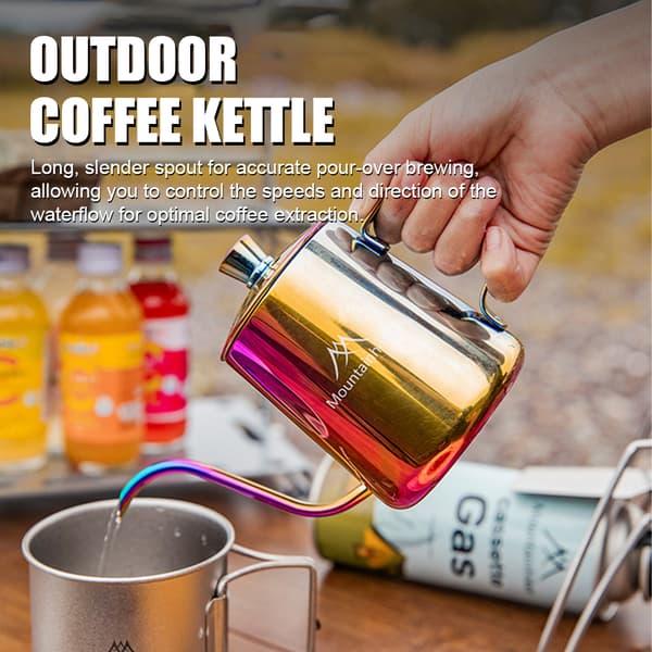 Bærbar kaffekande i rustfrit stål til udendørs camping, 350 ml kapacitet