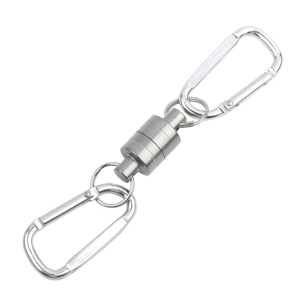 Magnetisk spænde til fiskeri med net, udløserclips, ophæng, rustfrit stål, dobbelt, sølv