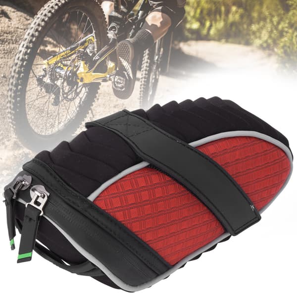 Bakre cykelväska, polyesterfiber, sadel, cykelorganisatör, cykelutrustning, röd