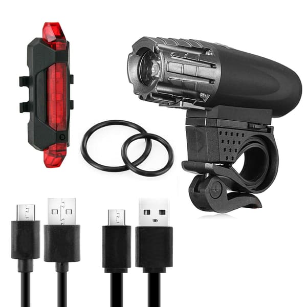 Oppladbar USB Vanntett LED Sykkellykt med Front- og Baklys