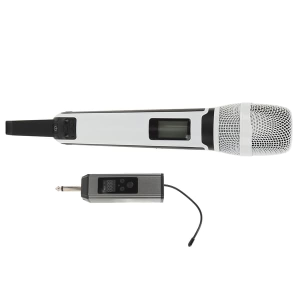 UHF trådlös mikrofon, metall, dynamisk kardioid brusreducering, för karaoke, stabil överföring, vit
