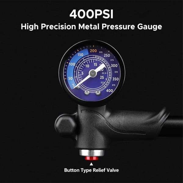 Högtryckscykelpump 400PSI med manometer för fjädring och däck