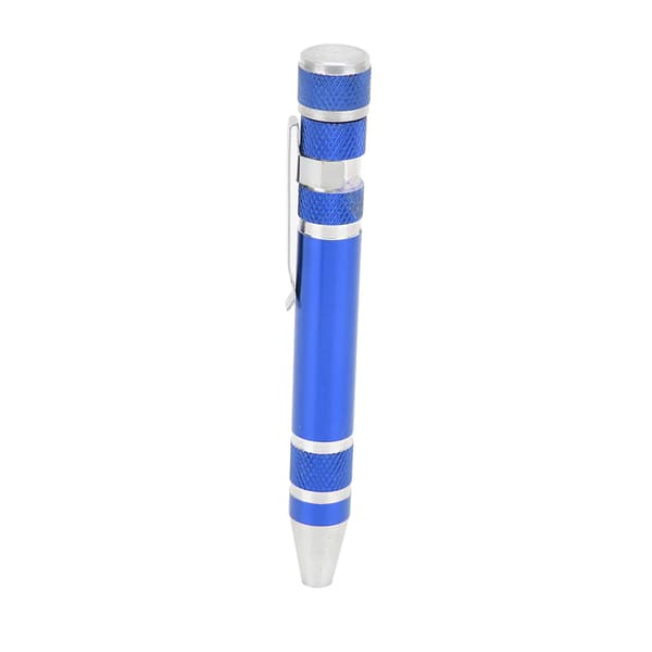 8-i-1 Lommeskruetrækker Mini Magnetisk Pen Multifunktionel til Tynde Skruer Blå