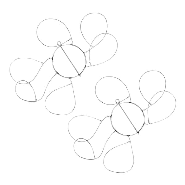 Krabbebur med 6 ringer, rustfritt stål, 8,5 cm, gjenbrukbart, 2 stk