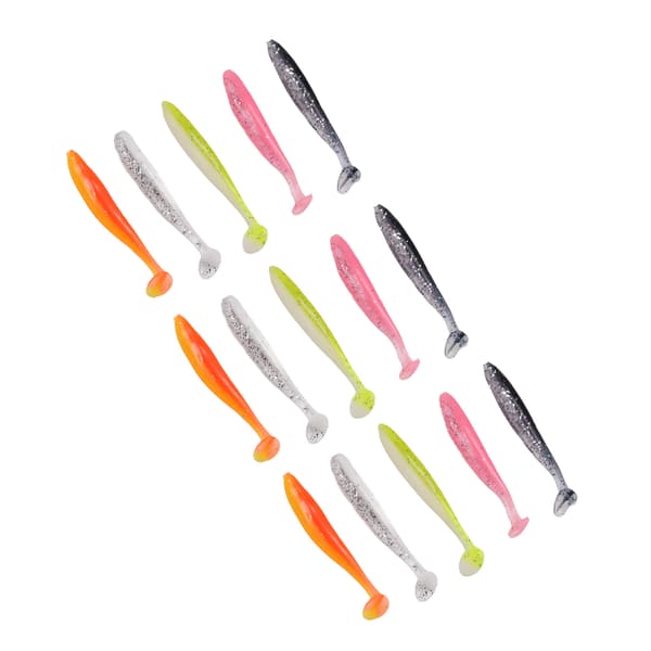 100 bløde fiskelokker med fluorescerende reflekterende padlehale, naturtro bløde swimbaits