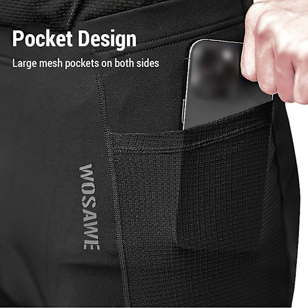 Cykelshorts för män med plyschfoder, vinter, vadderade termiska, vindtäta