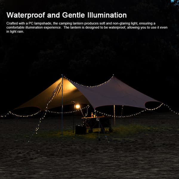 2-i-1 LED Campinglanterne, Bærbar Ledningslys, 7 Moduser, Vanntett for Camping, Hage, Telt
