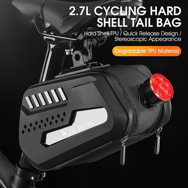 Vandtæt TPU Under-sæde Cykeltaske 2.7L med Quick Release - Cykeltilbehør