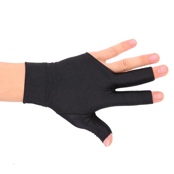 Venstrehåndet poolhandske, Spandex, Tre-finger, Åbent design, til billard og pool