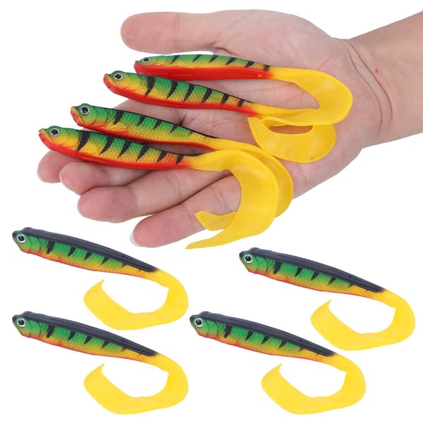 2-pack mjuka fiskedrag med simulerad lång svans för sötvatten och saltvatten