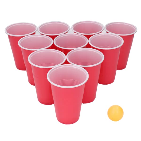 Beer Pong Spilsæt 24 stk. PP-kopper og plastikbolde til universitetsfester, jul, helligdage