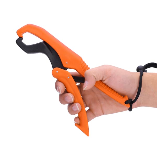 Fiskeklemme med justerbart reb, skridsikkert greb, letvægts ABS flydende (Orange, L)