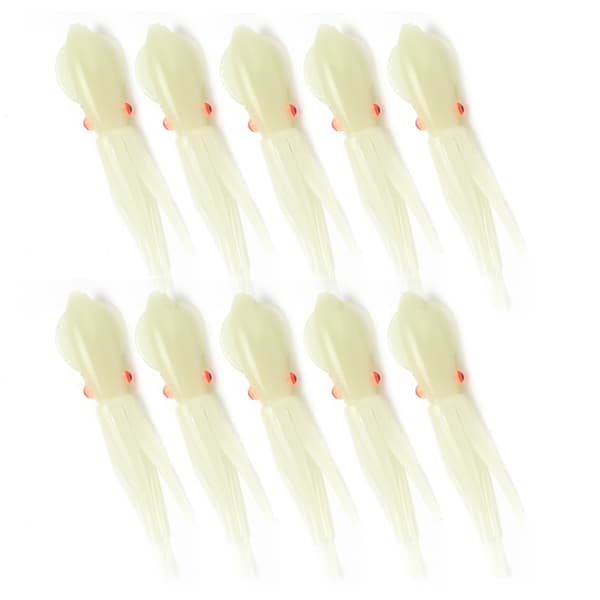 10 stk. bløde silikone blækspruttefiskelokker, naturtro, skinnende, 17 cm, holdbare