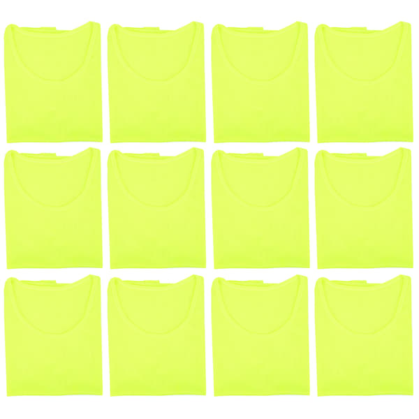 12 STK Børnefodboldtræningsvest Fluorescerende Grøn Åndbar Mesh One Size