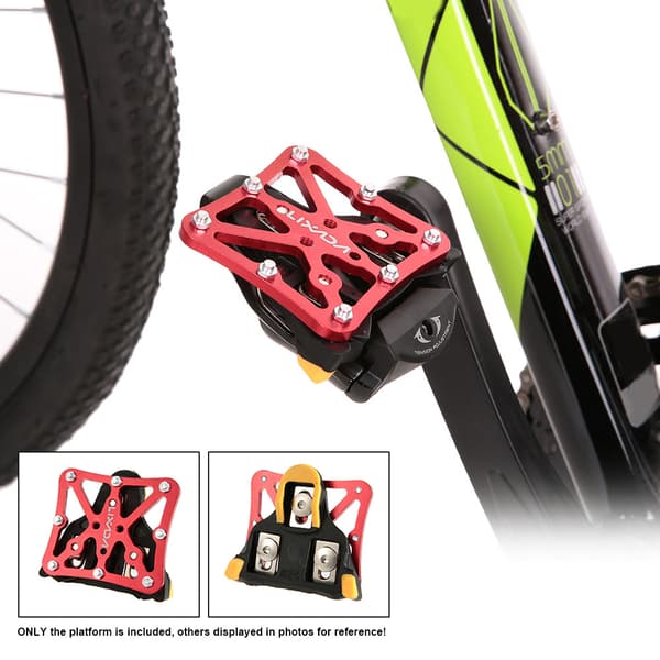 Universal slipad plattformsadapter för pedaler utan klossar i aluminium med halkskyddsstift