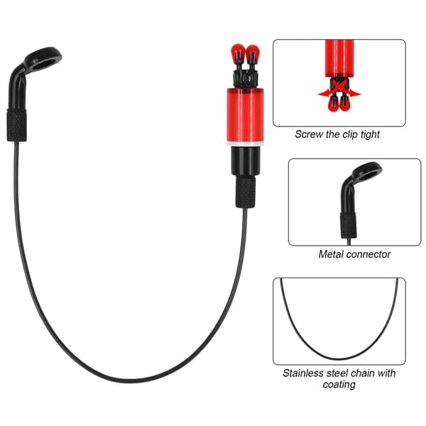Swinger nappindikator för karpfiske med färgad kropp och justerbart klämma