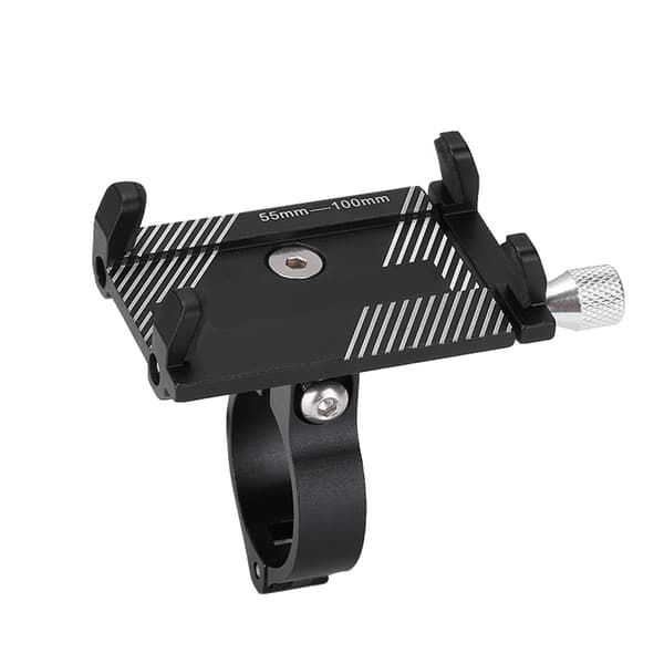 Stabil aluminium cykeltelefonholder til cykler, mountainbikes, motorcykler og navigation - sort