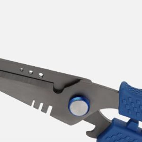 Fiskesaks med takkede blade, molybdæn-vanadiumstål, til flettet line, multifunktionel