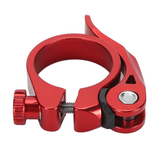 Cykel sadelpindstrammer 34,9 mm CNC aluminiumslegering med quick release - rød