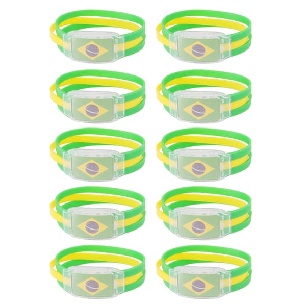 10 STK Lysende Armbånd Nationalflag Silikone ABS Fan VM 2022