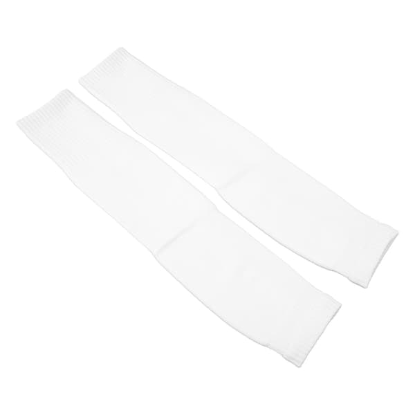 Lange kompressionsærmer til ben, polyester, unisex, hvid, til fodbold, cykling