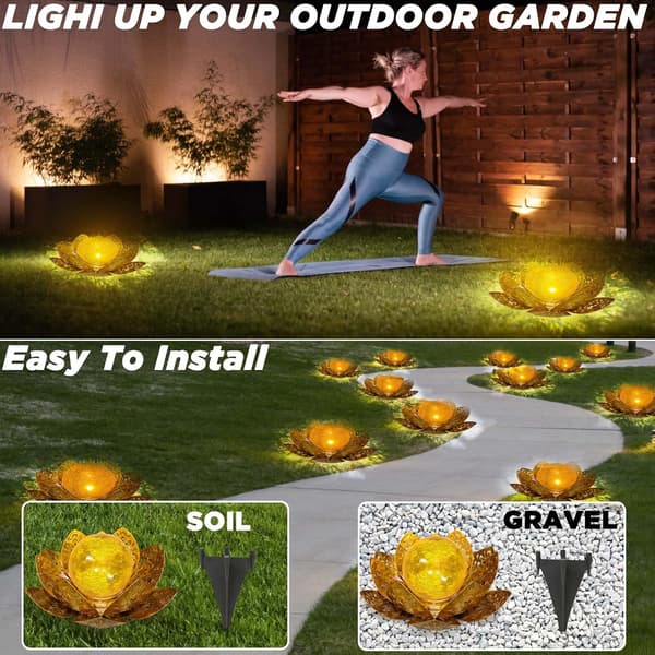 Udendørs varmt lys solcelle-LED-lampe til have, sti, terrasse, altan