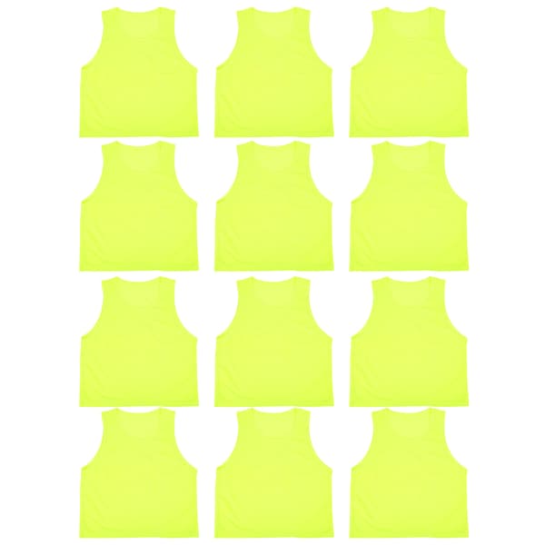12 STK Børnefodboldtræningsvest Fluorescerende Grøn Åndbar Mesh One Size