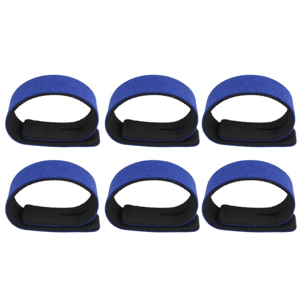 10 st elastiska fiskespöremmar nylon polyuretan med kardborreband och styrringspår blå